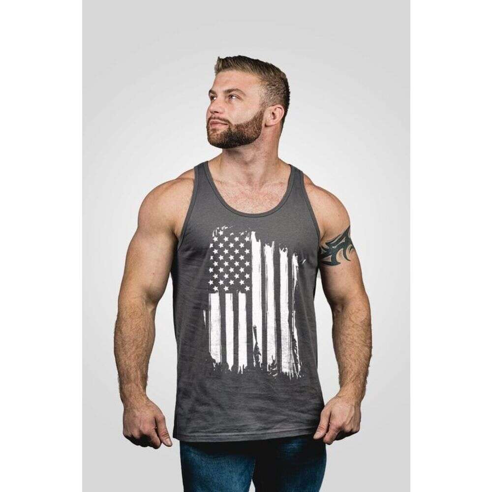 Clothing Nine Line Apparel 4.50" AMERICA JERSEY TANK ASPHALT MEDIUM